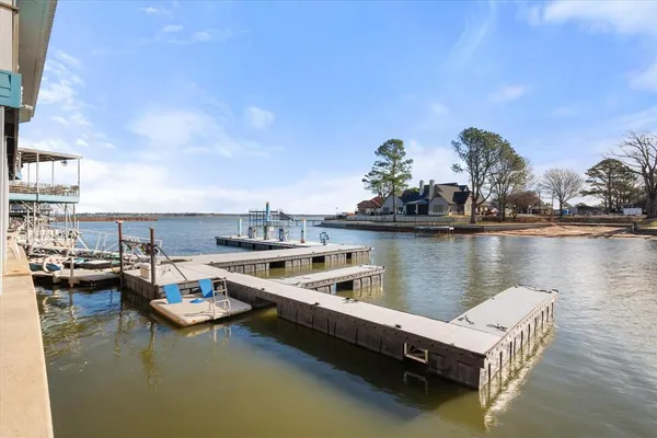 a view of a lake with houses