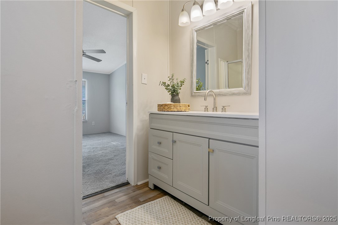 43 Columbus Court Spring Lake, NC 28390 - Photo 16 of 22 a bathroom with a sink and a mirror