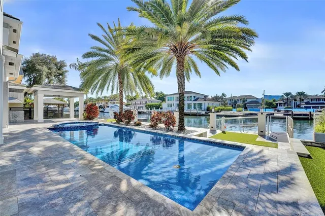 a view of a lake with a outdoor space