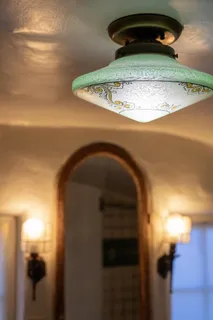 a living room with a fireplace