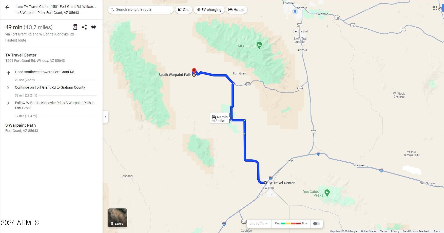 37.04-ac South Warpaint Path, Unit 10 Willcox, AZ 85643 - Photo 50 of 50 Directions