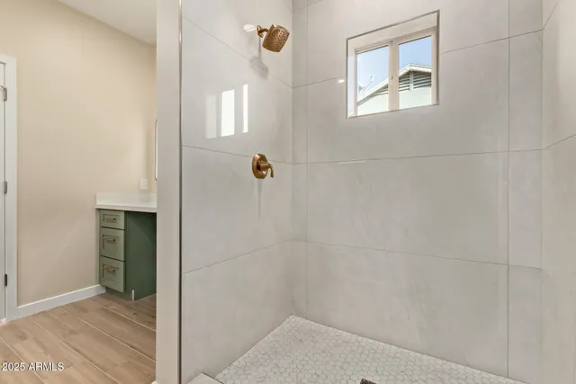 a bathroom with a shower