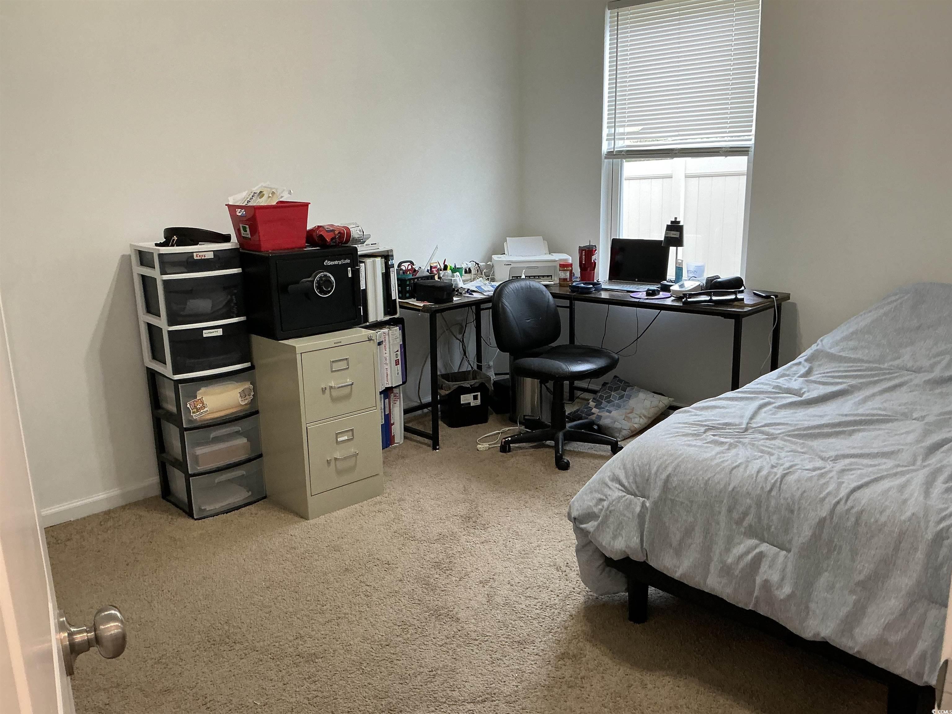 5260 Walnutwood Trail Myrtle Beach, SC 29579 - Photo 17 of 30 Bedroom with light carpet and an office area