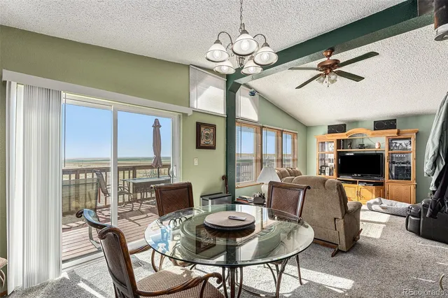 a view of a livingroom with furniture window and outside view