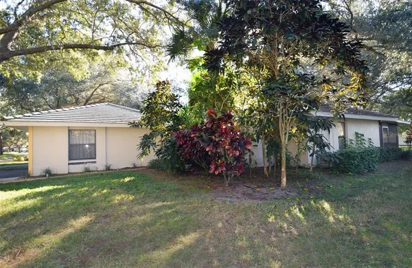 a backyard of a house