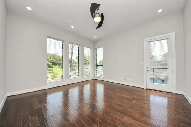 a view of entryway with wooden floor