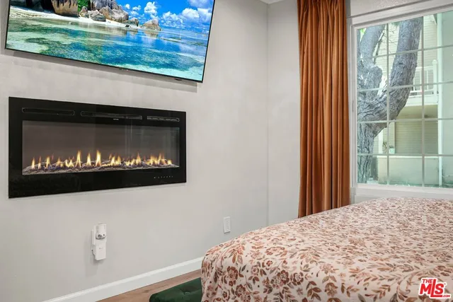 a view of a fireplace