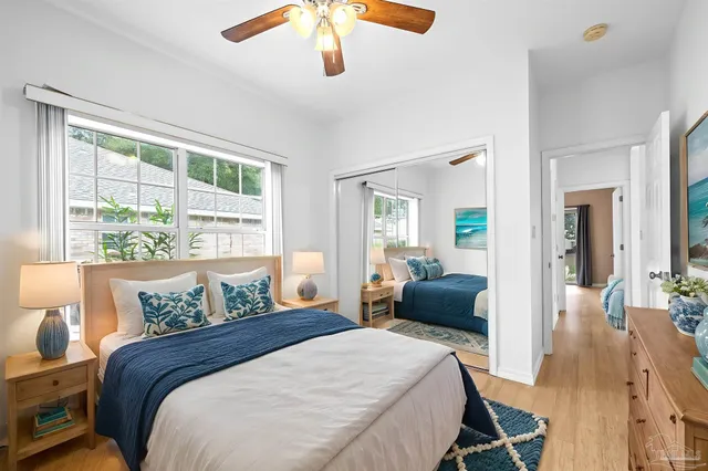 a view of a yard with a garden