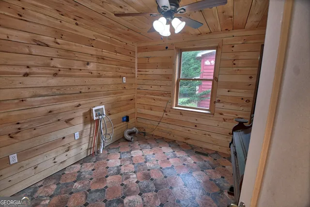 a view of a door and a window