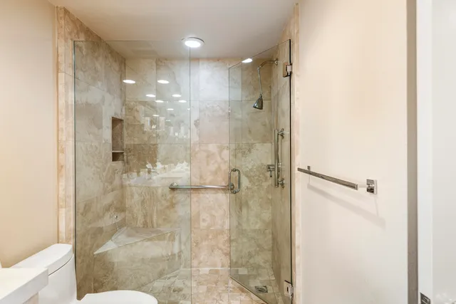 a view of balcony with furniture