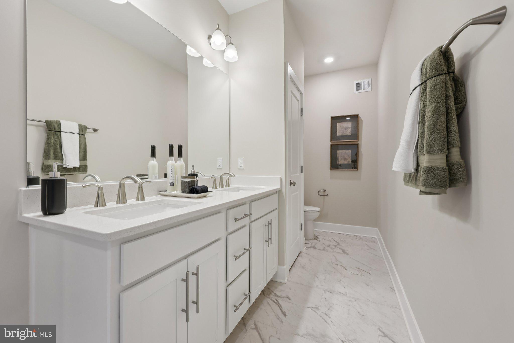 116 Trellis View Lane Winchester, VA 22602 - Photo 20 of 42 a bathroom with a double vanity sink mirror and shower