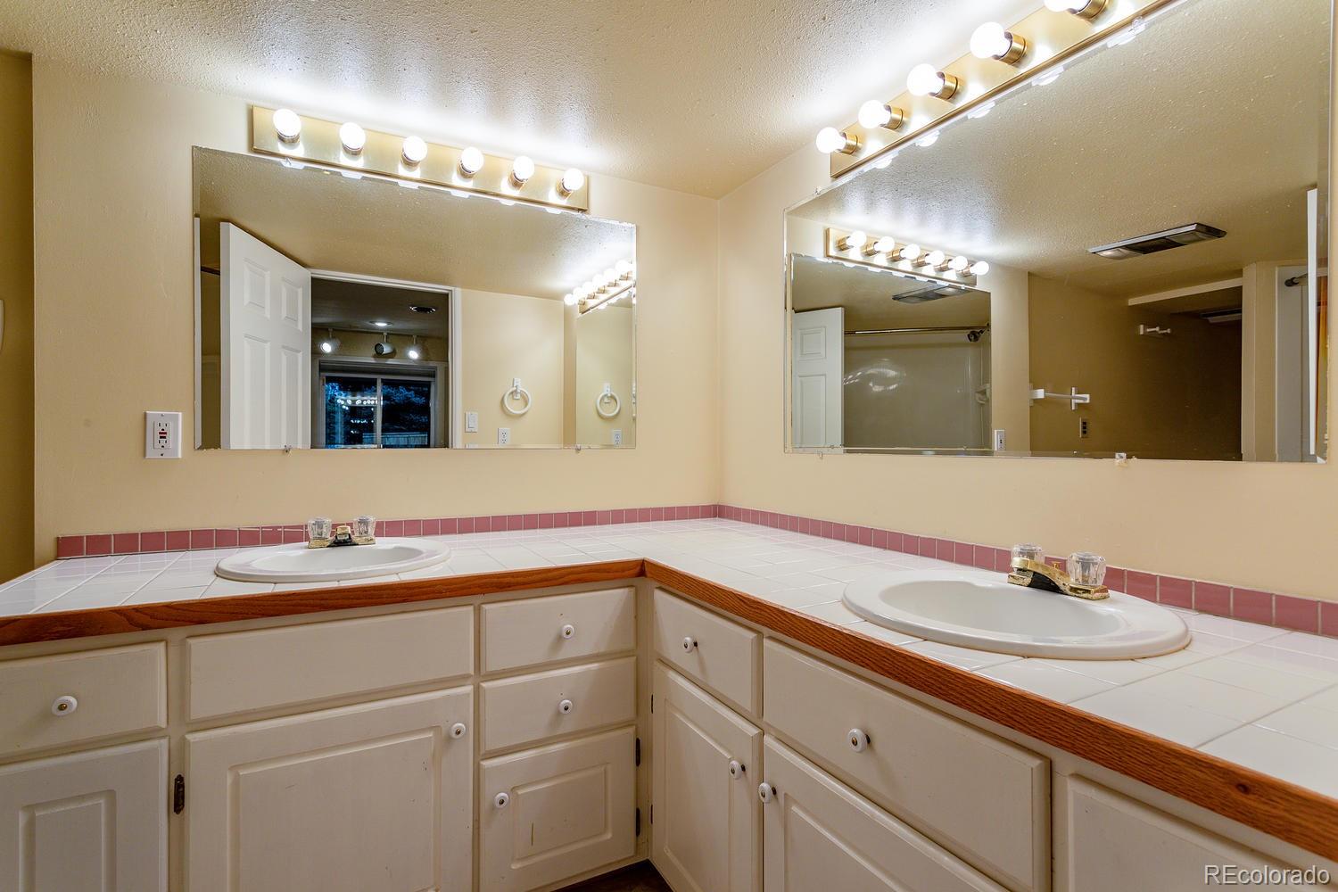 9869 Spring Hill Drive Highlands Ranch, CO 80129 - Photo 25 of 37 a bathroom with a sink double vanity and a mirror