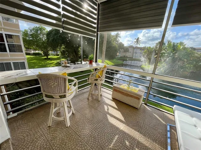 a outdoor view with a sitting space