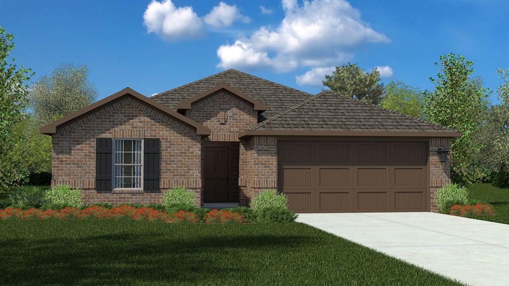 336 Pecos Drive Azle, TX 76020 - Photo 34 of 37 a front view of a house with a garden and yard