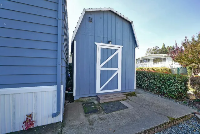a house view with a wooden door
