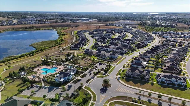 an aerial view of multiple house