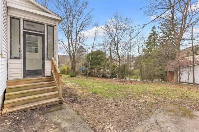 a backyard of a house