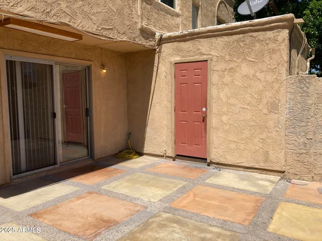 a view of a door of the house