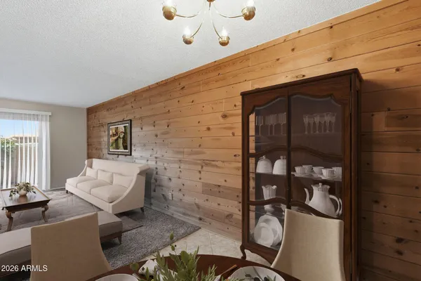 a living room with furniture