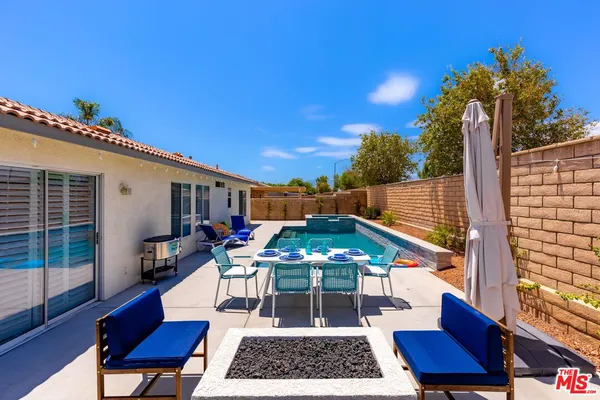 a outdoor space with furniture