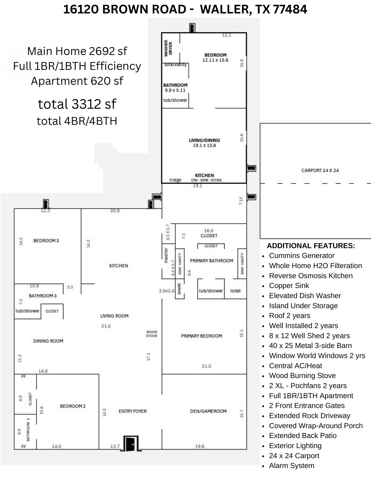 16120 Brown Road Waller, TX 77484 - Photo 50 of 50 Floorplan Sketch