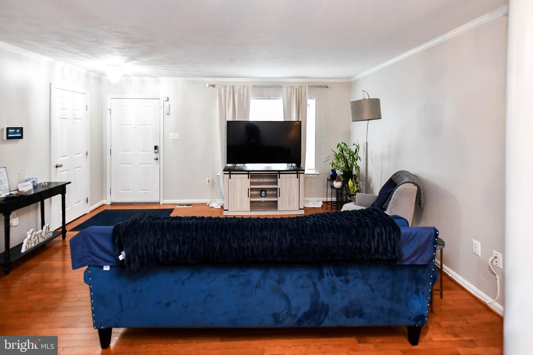 5534 Rockfish Way Clinton, MD 20735 - Photo 8 of 49 a living room with furniture a flat screen tv and a fireplace