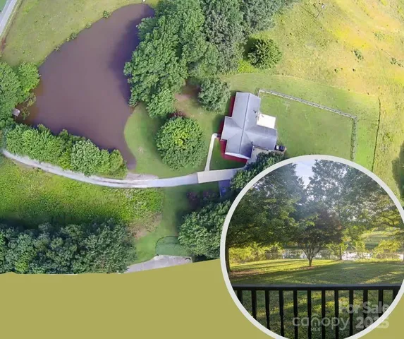 an aerial view of a garden
