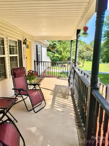 a building outdoor space with seating space