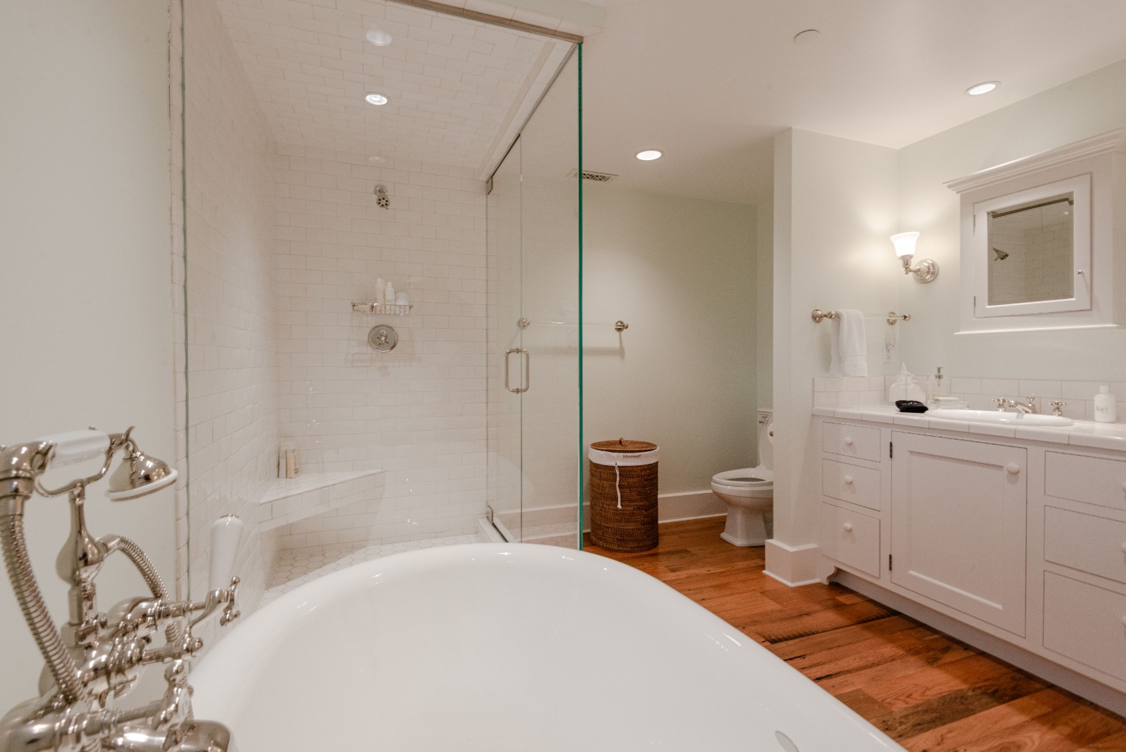 183 Polpis Road Nantucket, MA 02554 - Photo 35 of 62 a spacious bathroom with a granite countertop sink a toilet and shower
