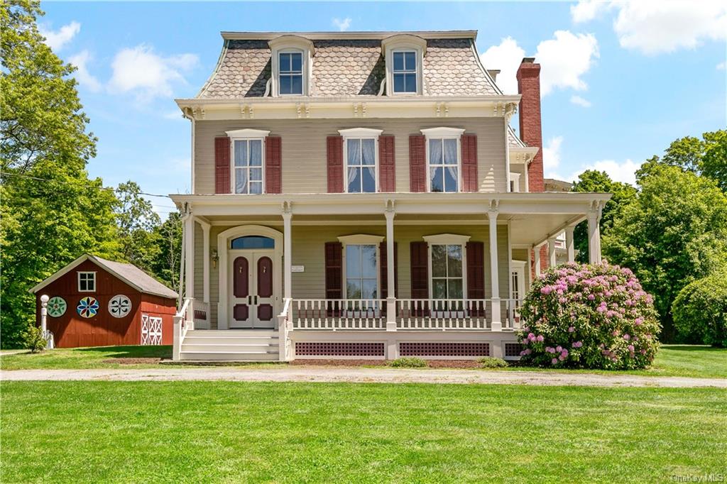 Majestic & historic Victorian home set back from the road on 5+ gorgeous acres with Hudson River views from the upper level & roof. Loads of original detail throughout. Wrap-around front porch. Detached Barn on property.