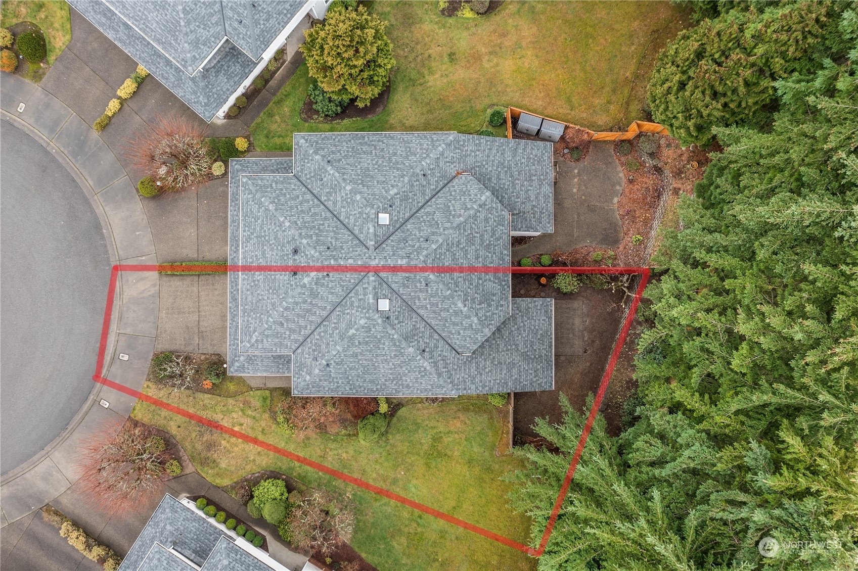 4801 Northeast 18th Place, Unit B Renton, WA 98059 - Photo 32 of 36 an aerial view of a house with a yard