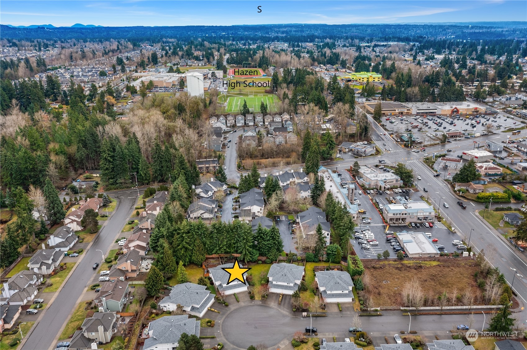4801 Northeast 18th Place, Unit B Renton, WA 98059 - Photo 33 of 36 an aerial view of a houses with a yard