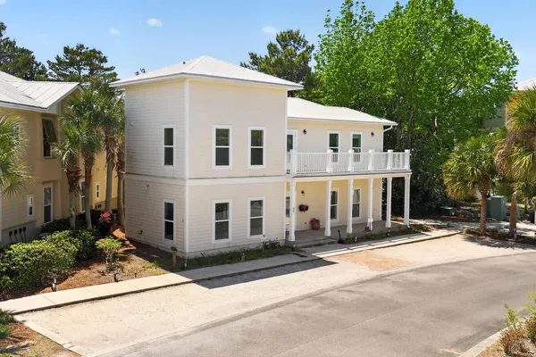 a view of a white building