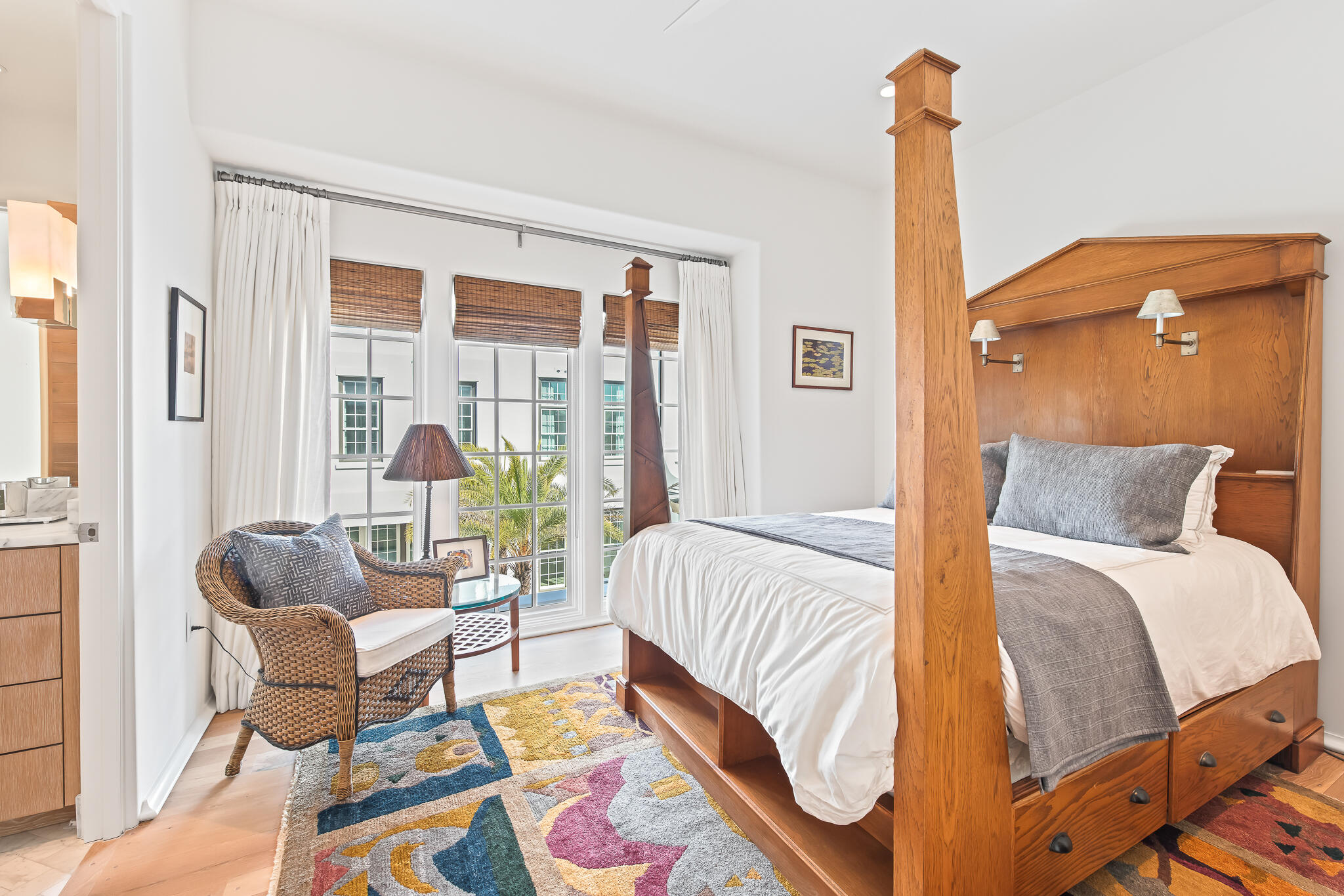 75 Featherbed Alley Inlet Beach, FL 32461 - Photo 32 of 49 a bedroom with a bed and wooden floor