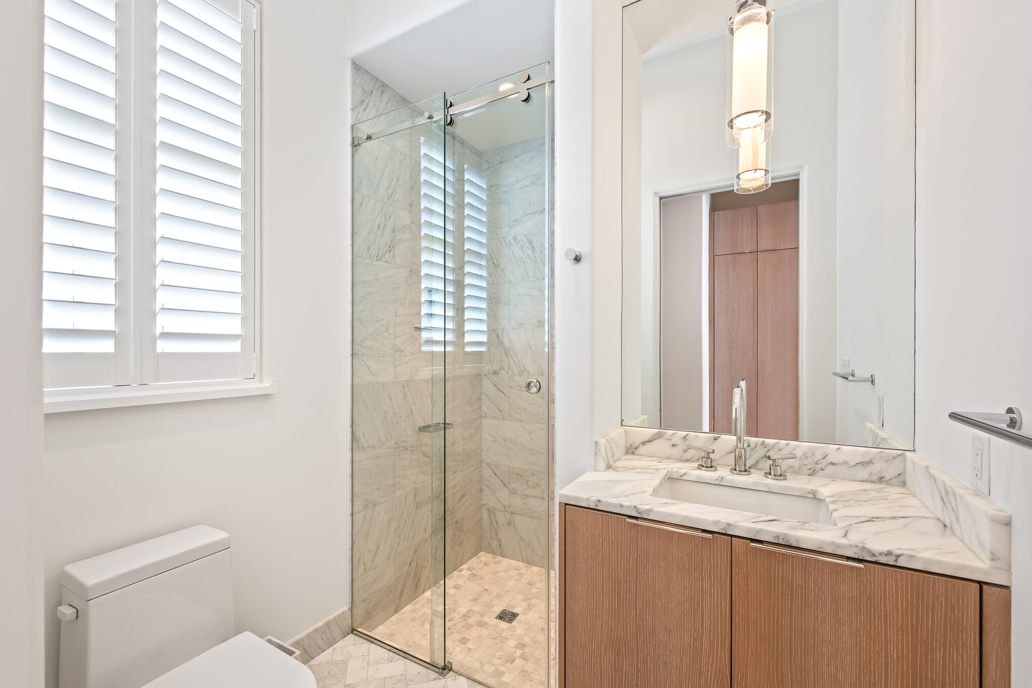 75 Featherbed Alley Inlet Beach, FL 32461 - Photo 37 of 49 a bathroom with a granite countertop sink toilet and shower