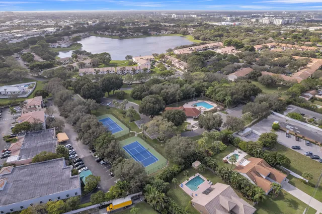 an aerial view of a city with lots of residential buildings