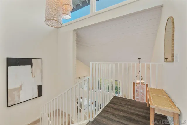 a view of a balcony with an outdoor space