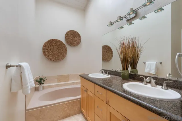 an aerial view of a house with a outdoor space