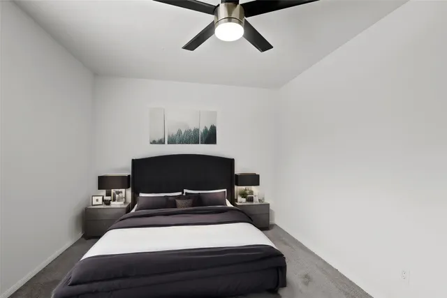 a view of bedroom with a bed