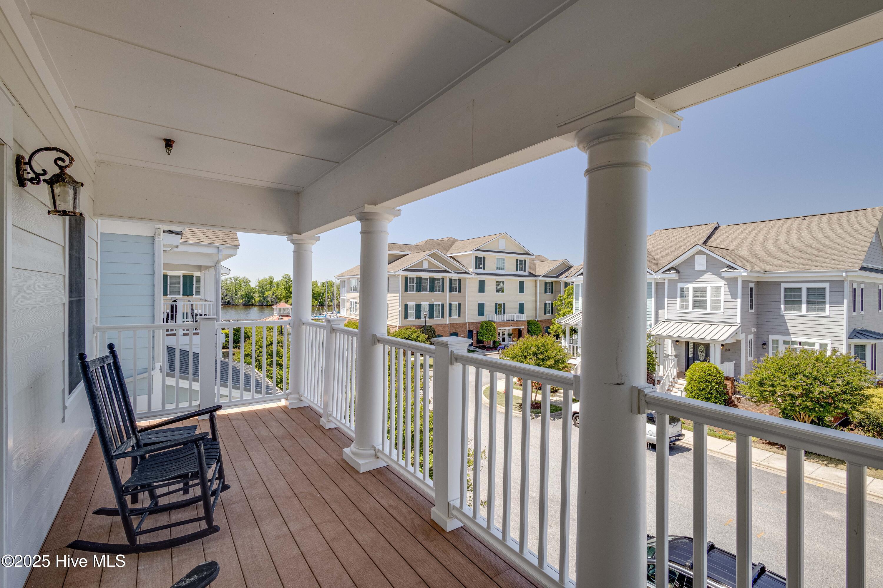 207 South Academy Street Washington, NC 27889 - Photo 26 of 42 Top Floor Porch with Gorgeous water View of the Gazebo and Marina.