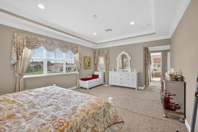 a view of a house with a yard and potted plants