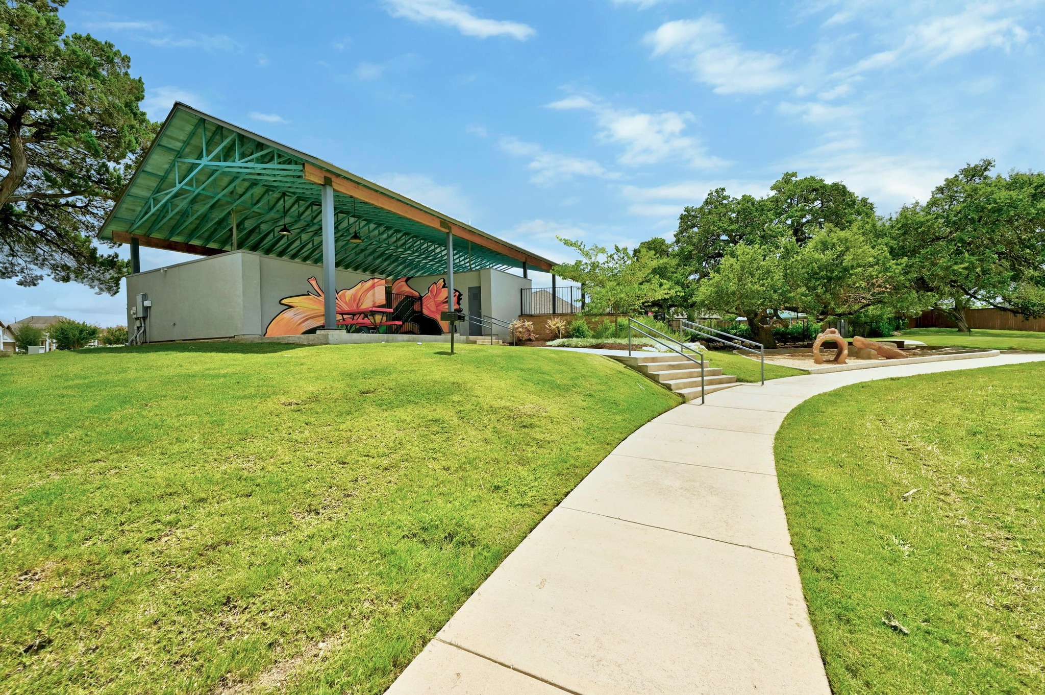 13009 Olivers Way Manchaca, TX 78652 - Photo 34 of 37 a view of a backyard with plants and a patio