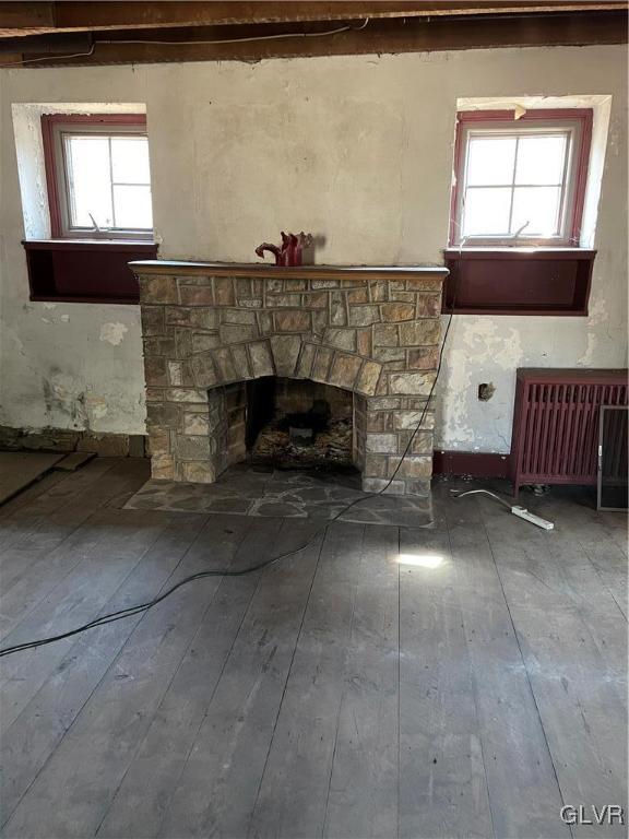 3835 Forest Inn Road Palmerton, PA 18071 - Photo 12 of 44 LIVING ROOM WITH STONE FIREPLACE WIDE PLANK FLOORI