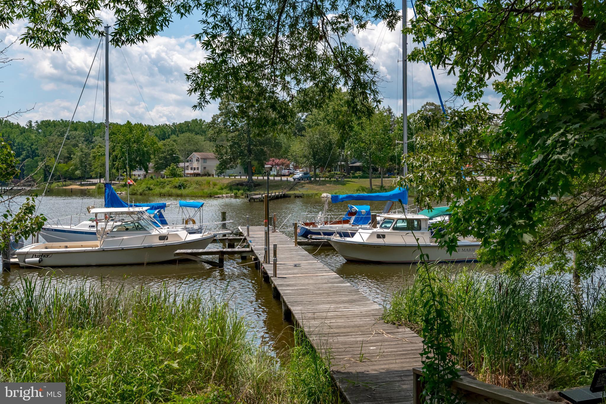 1505 Grange Road Edgewater, MD 21037 - Photo 21 of 45 a view of a lake with lawn chairs and large trees
