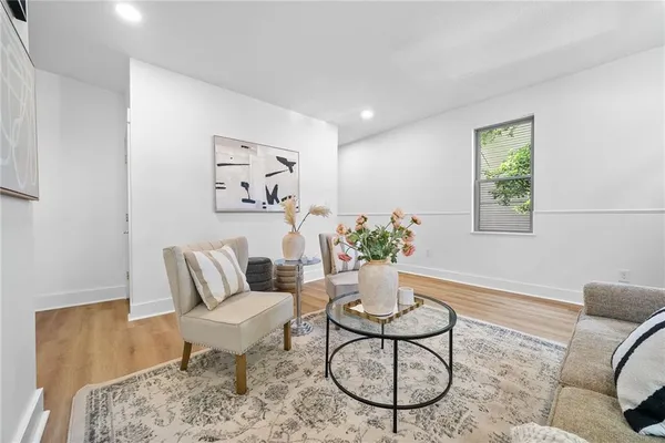 a living room with furniture