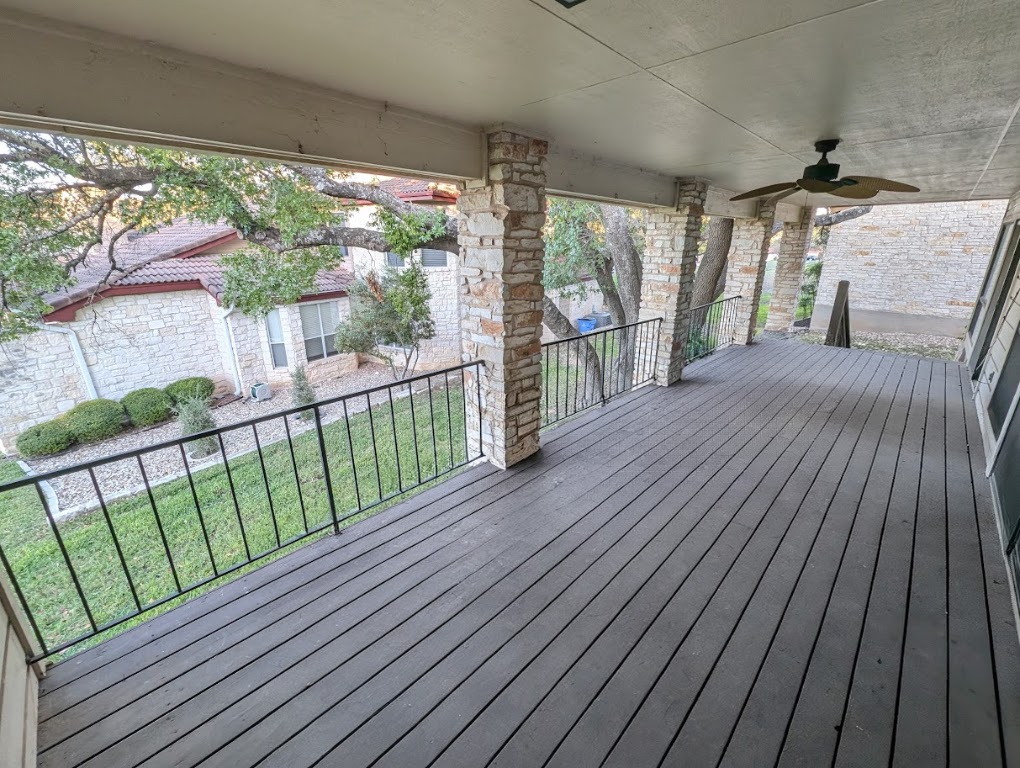 208 Crescent Bluff Lakeway, TX 78734 - Photo 18 of 21 a view of balcony with wooden floor