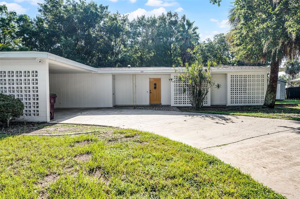 a backyard of a house
