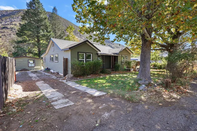 a view of a house with a tree in the yard