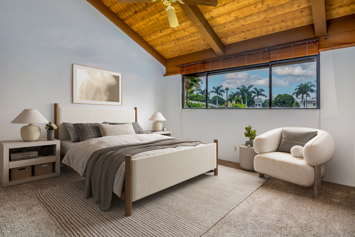 68-3840 Lua Kula Street, Unit D201 Waikoloa, HI 96738 - Photo 13 of 30 a bed room with furniture and a large window