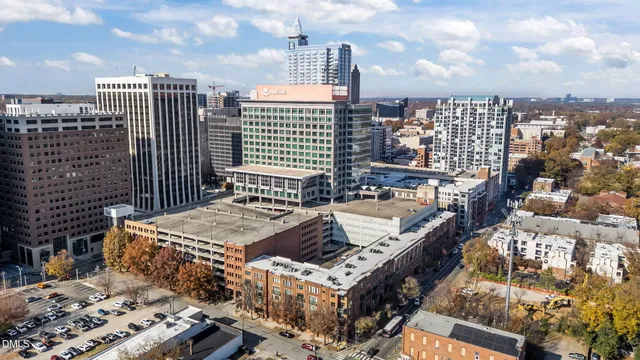 a view of a city with tall buildings